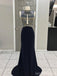 Sexy Open Back Delicate Beading Navy Mermaid Custom Long Evening Prom Dresses, 17361