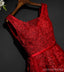 Rouge Dentelle V décolleté perlé Homecoming Robes De Bal, abordable Corset Retour Partie Courte Robes De Bal, parfait Homecoming Robes, CM259