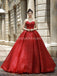 Sweetheart Sparkly Red Ball Gown Evening Prom Dresses, Evening Party Prom Dresses, 12263