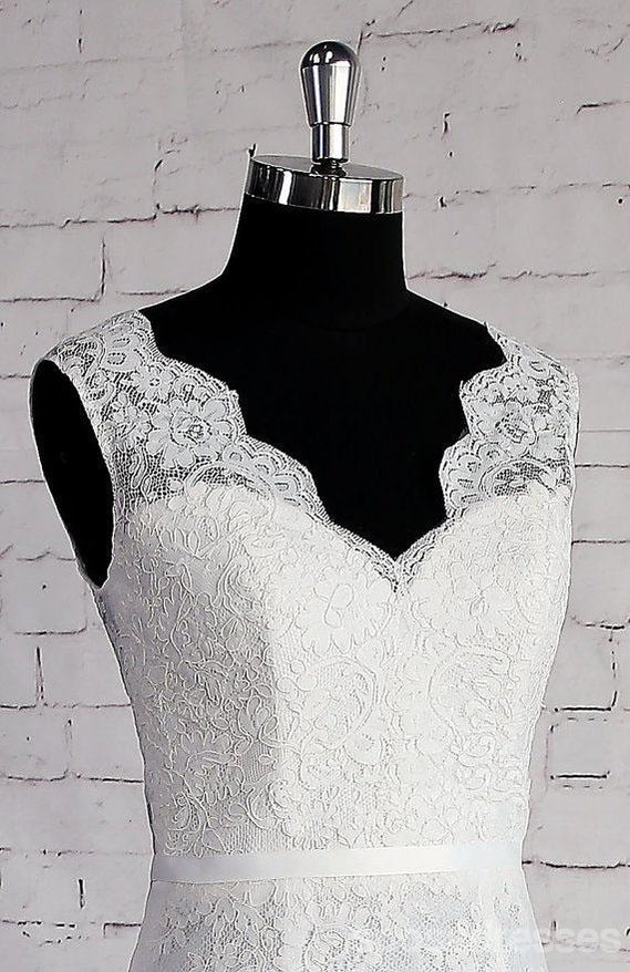 Lace Straps V-Ausschnitt Meerjungfrau Günstige Kleider Für Hochzeit, WD397