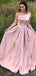 One Shoulder Blush Pink Long Cheap Evening Prom Dresses, Evening Party Prom Dresses, 12333