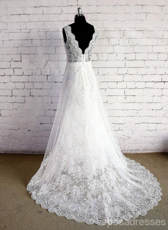 Lace Straps V-Ausschnitt Meerjungfrau Günstige Kleider Für Hochzeit, WD397