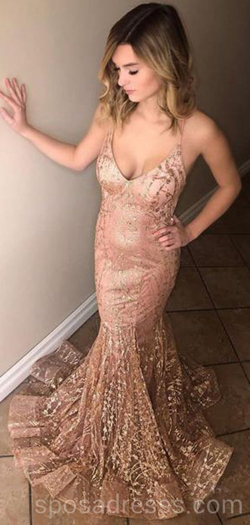 Sexy Backless Sparkly Mermaid Long Evening Prom Dresses, Cheap Custom Sweet 16 Dresses, 18561