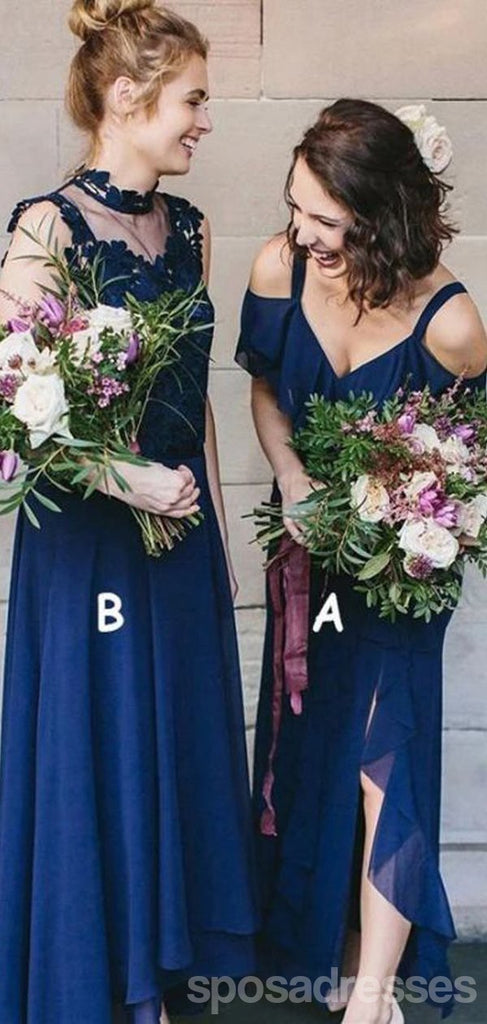 Mismatched Royal Blue Cheap Bridesmaid Dresses Online, WG775