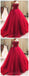 Sweetheart Beaded Burgundy Ball Gown Long Evening Prom Dresses, Cheap Sweet 16 Dresses, 18423