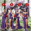 Mismatched Plum Mermaid Sexy Satin Bridesmaid Dresses Online, WG1270