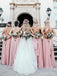 Convertible Pink Long Bridesmaid Dresses Online, Cheap Bridesmaids Dresses, WG741