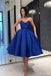 Strapless Blue Simple Cheap Homecoming Dresses en ligne, Cheap Short Prom Dresses, CM754