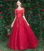 Helle Rote Spitze Tulle Kurze Mismatet Billig Bridesmaid Dresses Online, WG537