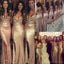 Sexy Seqin Mermaid Side Split Sparkly Long Wedding Party Bridesmaid Dresses, WG26