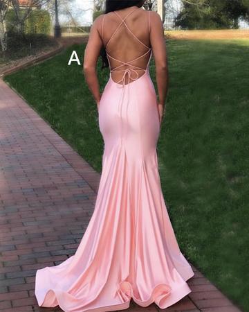 Sexy Backless Sereia Long Evening Prom Vestidos, Cheap Custom Party Prom Dresses, 18605