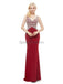 V Neck Red Mermaid Beaded Evening Prom Dresses, Evening Party Prom Dresses, 12055