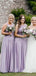 Lilac Lace Jewel Long Bridesmaid Vestidos Online, Vestidos Baratos De Bridesmaids, WG697