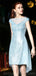 Tiffany Blue Sequin Cap-Sleeves Cheap Homecoming Dresses Online, Cheap Short Prom Dresses, CM765