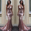 Sexy Backless Rose Gold Serquin Mermaid Evening Prom Dresses, Populares 2018 Party Prom Dresses, Custom Long Prom Dresses, Cheap Formal Prom Dresses, 17210