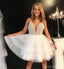 Ivory Sexy V Neck Beaded Cute Homecoming Dresses 2018, CM457