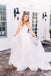 Sweetheart V-neck Long A-line Sleeveless Lace Wedding Dresses,WD755