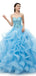 Sweetheart Blue Heavy Beaded Quinceanera Vestidos, Fiesta Nocturna Fiesta Vestidos, 12099