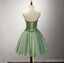 Simple Green Bretelles Perles Homecoming Robes de Bal Abordables de soirée Courte Dos de Corset Robes de Bal, Parfait Robes de bal, CM225