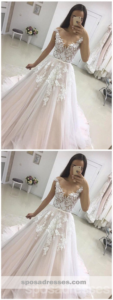 Ver por mangas de gorro aliam-se casamento decora vestidos de casamento de champanha online, baratos, WD454