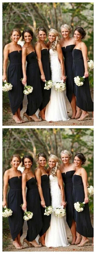 Simple Short Black Cheap Bridesmaid Dresses Online, WG627