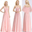 Chiffon Blush Pink Nicht übereinstimmende einfache billige Brautjungfernkleider Online, WG521