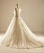 Classic Round Neckline Lace Long Tail Wedding Dresses, Custom Made Wedding Dresses, Cheap Wedding Bridal Gowns, WD220