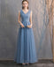 Dusty Blue Floor Length Mismatched Cheap Bridesmaid Dresses Online, WG533