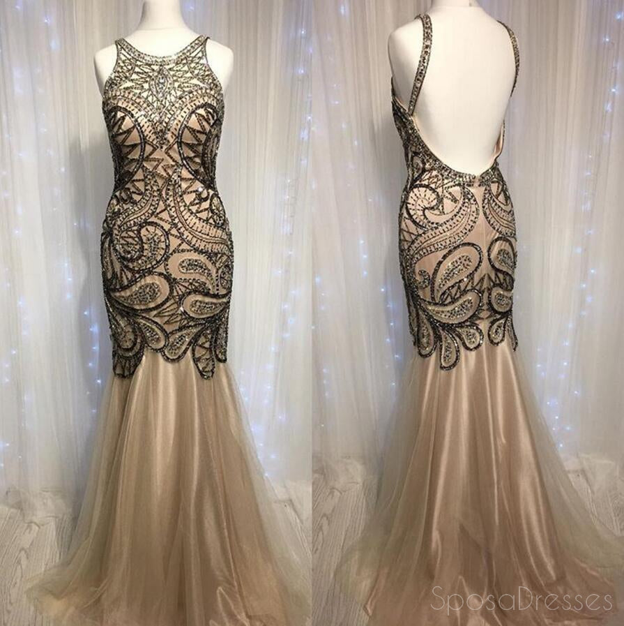 Sexy sem encosto Beading Delicado Sereia Longa Noite Vestidos de Baile Popular Barato a Longo 2018 Festa Vestidos de Baile, 17294