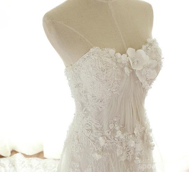 Sexy Sem tiras Ver Por Cadarço Uns Vestidos de Casamento de Casamento de linha, Vestidos de Casamento Feitos Alfandegários, Vestidos de noiva de Casamento Disponíveis, WD258