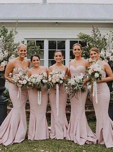 Spaghetti Straps Mermaid Simple Long Cheap Bridesmaid Dresses Online, WG264