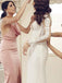 Sexy Pink Mermaid Side Slit Long Bridesmaid Dresses en ligne, WG301