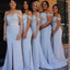 Off Shoulder Side Slit Mermaid Long Cheap Bridesmaid Dresses Online, WG324