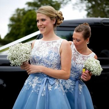 Illusion Light Blue Lace Applique Cheap Short Bridesmaid Dresses Online, WG330