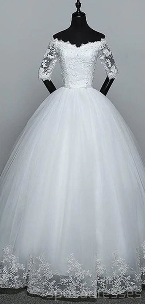 Vom Schulternlangarmballabendkleid preiswerte Hochzeitskleider preiswerte Online-Brautkleider, WD497