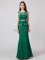 Elegante Scoop Emerald Green Mermaid Evening Prom Dresses, Evening Party Prom Dresses, 12103