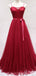 Spaghetti-Schreiben Red Lace Long Abend-Prom Dresses, Billig-Custom-Party-Prom Dresses, 18601