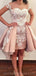 Manches cap Sweetheart Dusty Pink Cheap Homecoming Robes en ligne, Robes de bal court bon marché, CM753