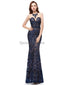 Jewel Neck Sparkly Sequin Evening Prom Vestidos, Noite Party Prom Vestidos, 12104