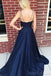 Simple V Neck Side Slit Cheap Long Evening Prom Dresses, Cheap Custom Party Prom Dresses, 18588