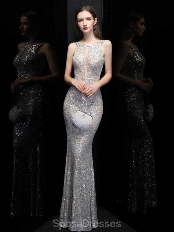 Σέξυ Γοργόνα V Neck Sequin Long Evening Prom Dresses, Evening Party Prom Dresses, 12321