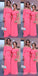 Hot Pink Mermaid Off Shoulder Long Sleeves Cheap Bridesmaid Dresses,WG1682