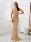 Gold Jewel Heavily Beaded Mermaid Evening Prom Dresses, Evening Party Prom Dresses, 12078