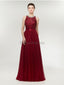 Jewel Red Beaded Cheap Long Evening Prom Dresses, Evening Party Prom Dresses, 12002