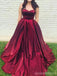 Querida vermelho escuro A linha barato longo Evening Prom Dresses, Evening Party Prom Dresses, 18621