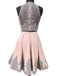 2 Pieces Halter Dusty Pink Short Cheap Homecoming Dresses 2018, CM421