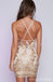 Halter Backless Gold Applique Sparkly σφιχτά φορέματα Homecoming 2018, CM436