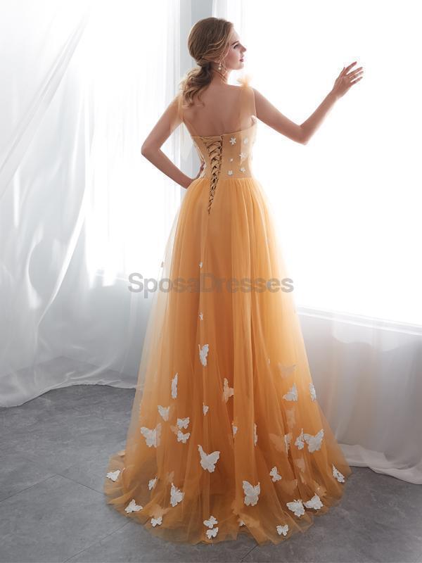 Cucharada de Mantequilla de la Mosca de la Naranja de Una línea de Tul de Noche, vestidos de fiesta, Vestidos de Noche de Fiesta vestidos de fiesta, Vestidos 12025