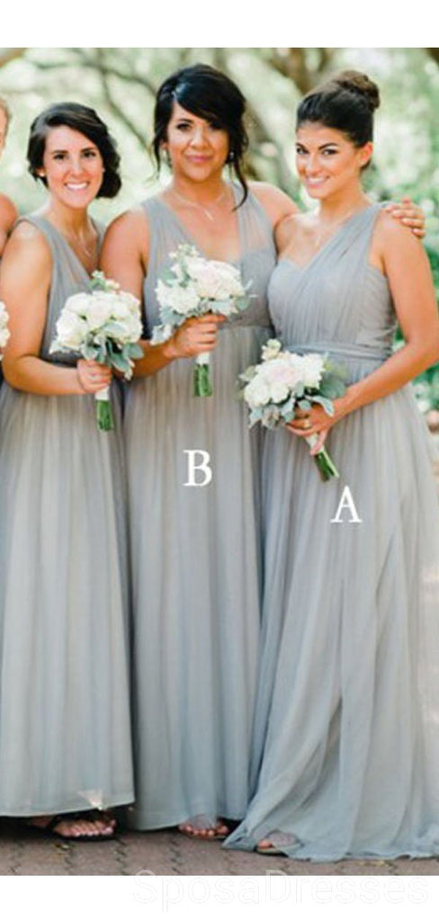 Convertible Soft Tulle Sage Green Long Cheap Bridesmaid Dresses Online, WG607