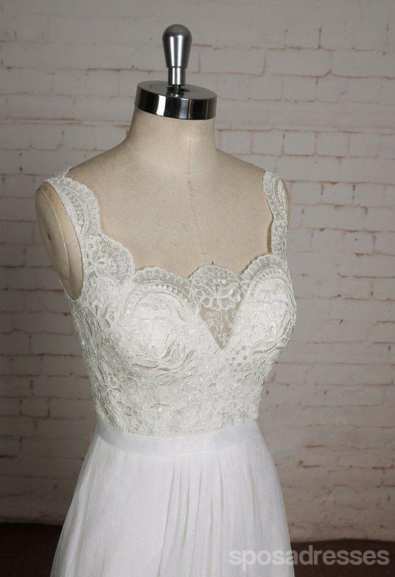 Lace Straps See Through Lace A-line Cheap Dresses For Wedding, WD399